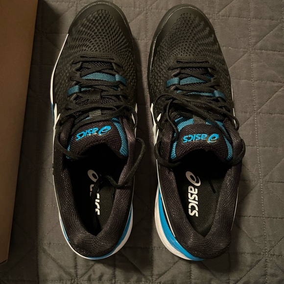 Asics Gel-Resolution 9 Black and White Sneakers
